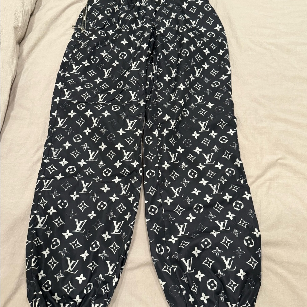 Louis Vuitton Black and White Monogram Stencil Joggers